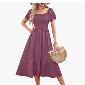 Elegant Mauve Midi Dress